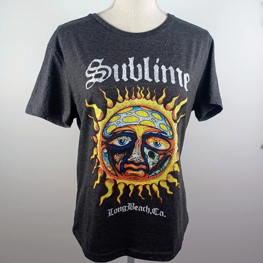Sublime Graphic Print Tee Medium Gray -Short Sleeve -Long Beach -Rock - Picture 5 of 10